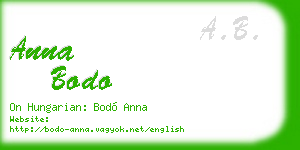 anna bodo business card