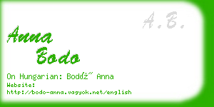 anna bodo business card